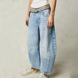Arabella | Women's Mid Waist Wide Leg Jeans with Ankle Length