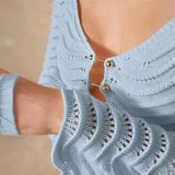 Alessia | Women's Sheer Knit Maxi Dress with Plunging Neckline