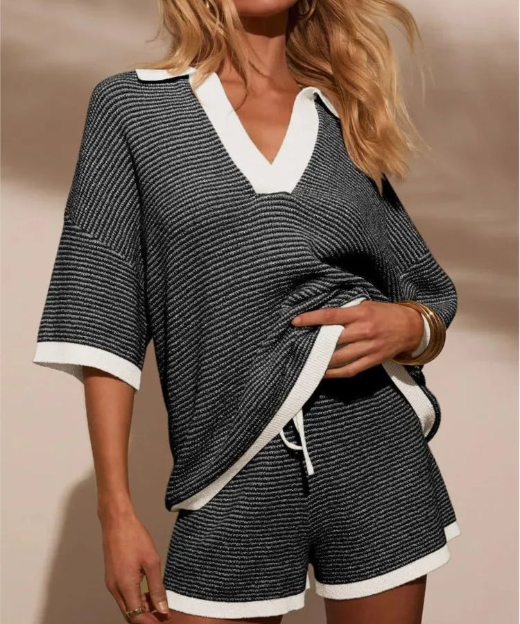 Lila | Women's Knit Two Piece Shorts Set