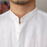 Isidore | Men's Cotton Linen Stand Collar Shirt