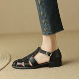 Lorelei | Women's Sandals with Handwoven Cutouts and Buckle