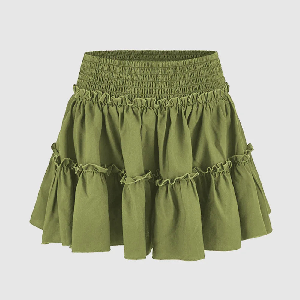 Viora | Women's Skirt with Stretch Waist and Ruffle Layers