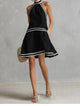 Sloane | Women's Halter Mini Dress with Colorblock Panels
