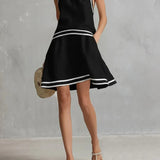 Sloane | Women's Halter Mini Dress with Colorblock Panels