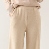 Viviana | Women's Merino Wool Wide Leg Pants with Elastic Waist