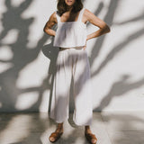 Anya | Women's Culotte Pants with Pleated Front Detail