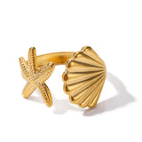 Costa | Women Rings with Ocean Design and Gold Plating