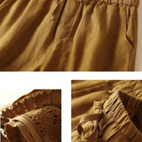 Lenora | Women's Shorts with Drawstring Waist and Lace Trim