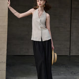 Juniper | Women Top With Linen Halter Neck