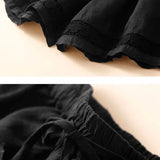 Lenora | Women's Shorts with Drawstring Waist and Lace Trim