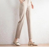 Verona | Women's High Waist Straight Leg Cropped Trousers