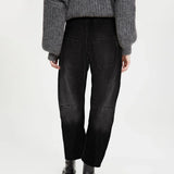 Ophelia | Women's Barrel Leg Denim Pants with High Rise