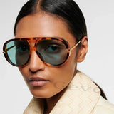 Natalie | Women's Aviator Sunglasses with Double Bridge and Metal Frame