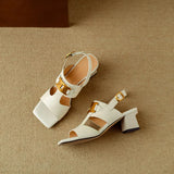 Isadora | Women's Sandal with Chain and Block Heel
