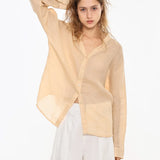 Nova | Women Shirt With Ramie Blend V Neck