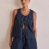 Valeria | Women's Denim Two Piece Set Shorts