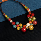 Mira | Women Necklace with Ceramic Beads and Adjustable Cord