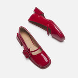 Rosetta | Women Mary Janes with Rose Accent and Glossy