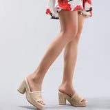 Célie | Women Heels with Orthopedic Insoles and Raffia