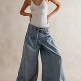 Aria | Women's Denim Pants with Drawstring Waist