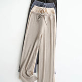 Nina | Women's Wool Knit Wide Leg Pants with High Waist