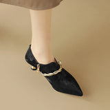 Ellen | Women Mid-Heels with Pointed Toe and Metallic-Accents