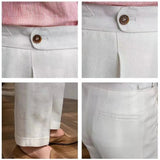 Wesley | Men's Linen Pants with High-Waist Straight-Leg