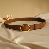 Montreux | Women Belt with Suede Material and Gold Buckle