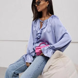 Liora | Women Blouse With Drawstring Sleeve Detail