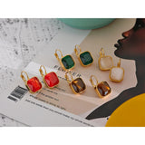 Solène | Women Earrings with Opal Stones and Stainless Steel