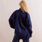 Marais | Women Overshirt With Washed Denim Fabric