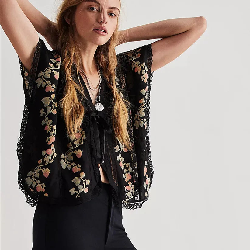 Daisy | Women Top With Chiffon Lace Trim