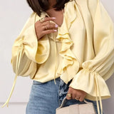 Liora | Women Blouse With Drawstring Sleeve Detail