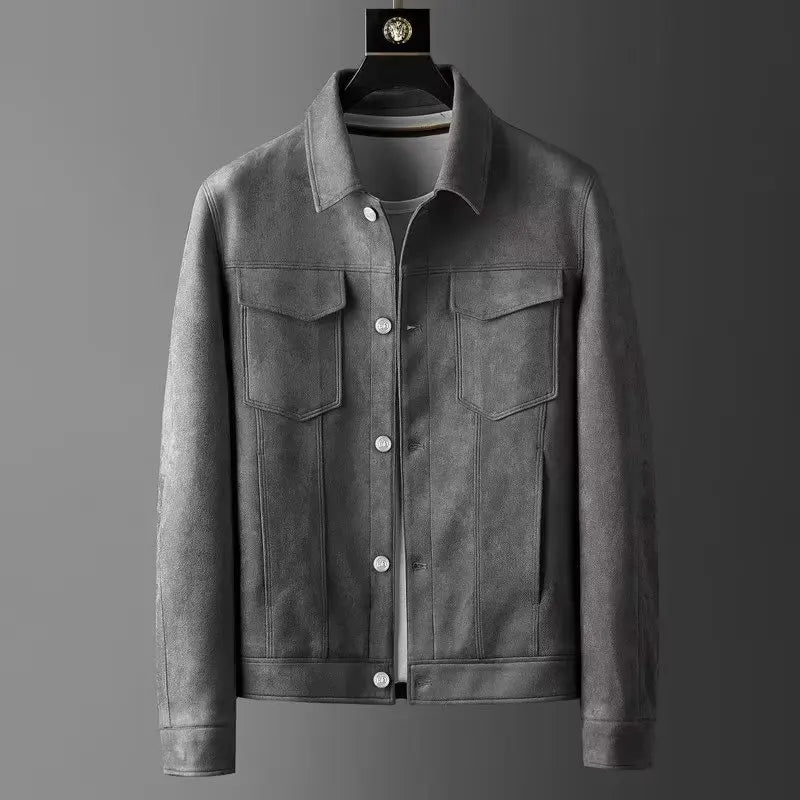 Vincent | Men Jacket with Structured Twill and Suede