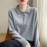 Harriet | Women Polo Sweater With Button Front Design
