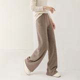 Viviana | Women's Merino Wool Wide Leg Pants with Elastic Waist