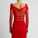 Lagos | Women Top With Sheer Mesh Fabric