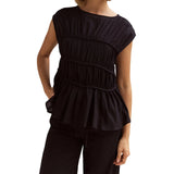 Elodie | Women Top With Ruched Bodice Peplum Hem