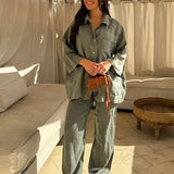 Taylor | Women's Cotton Linen Two Piece Set Trousers