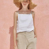 Junia | Women Top With Cotton Linen Blend