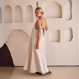 Caroline | Women's Camisole Dress with Contrast Straps and Flowy Hem