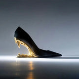 Annalise | Women's Panther Teeth Pumps with Metallic Finish