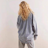Marais | Women Overshirt With Washed Denim Fabric
