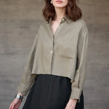 Skye | Women Shirt With Linen Cropped Fit