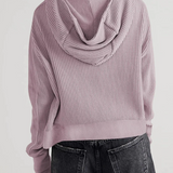 Beth | Women's Cropped Zip Hoodie with Oversized Fit and Soft Cotton Fabric