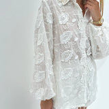Mila | Women's Embroidered Lounge Set Top