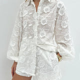 Mila | Women's Embroidered Lounge Set Top