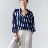 Maren | Women Blouse With Satin Stripe Design
