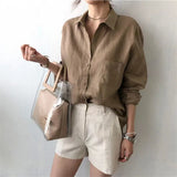 Noelle | Women Shirt With Linen Open Collar