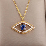 Saphira | Women Necklace with Evil Eye and Blue Stone